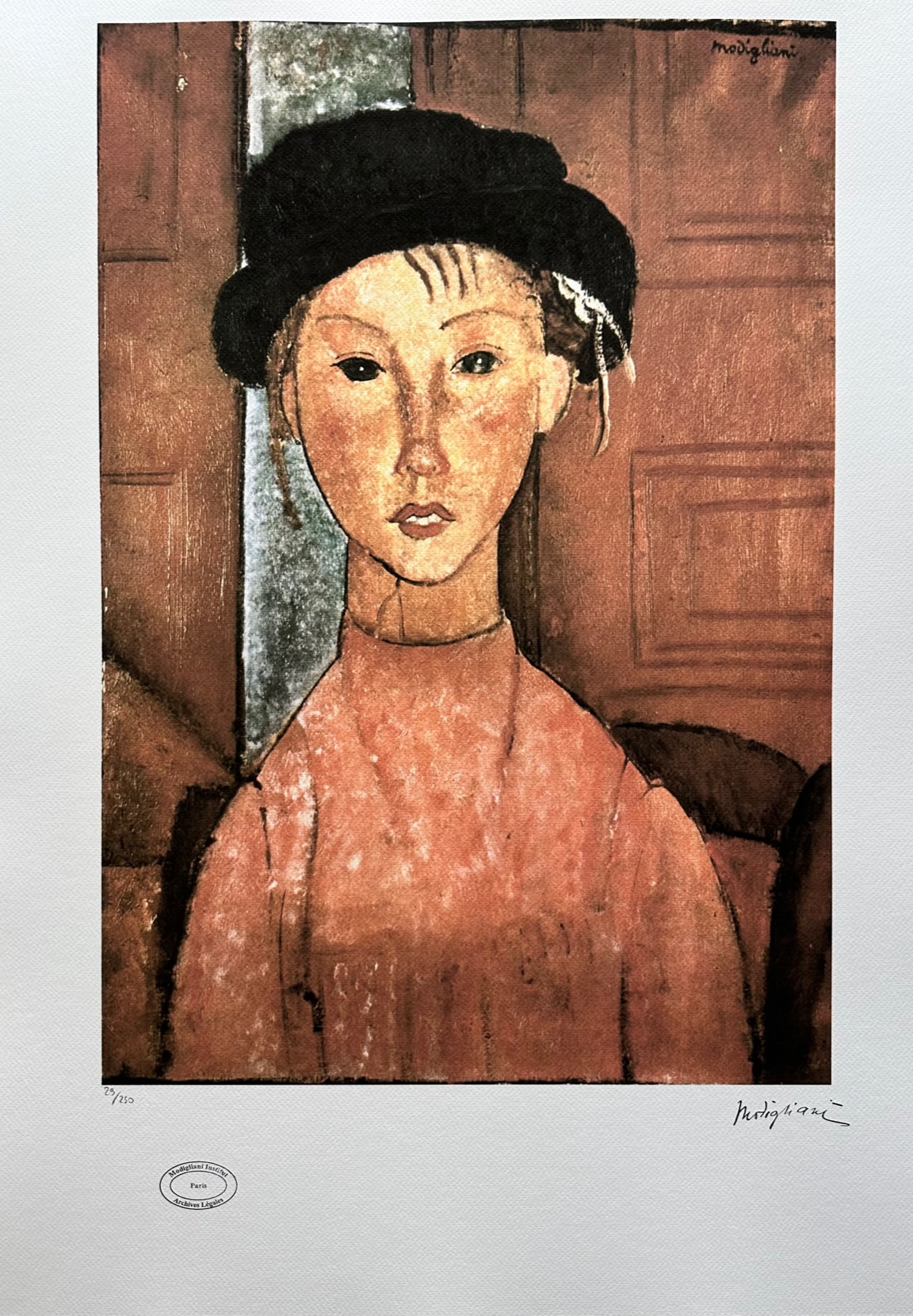 La Petite Fille au Chapeau Noir - Modigliani Amedeo – Image 1
