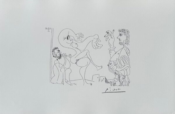 Danse du Ventre dans le Desert , avec Spectateur Bedonnant - Pablo Picasso