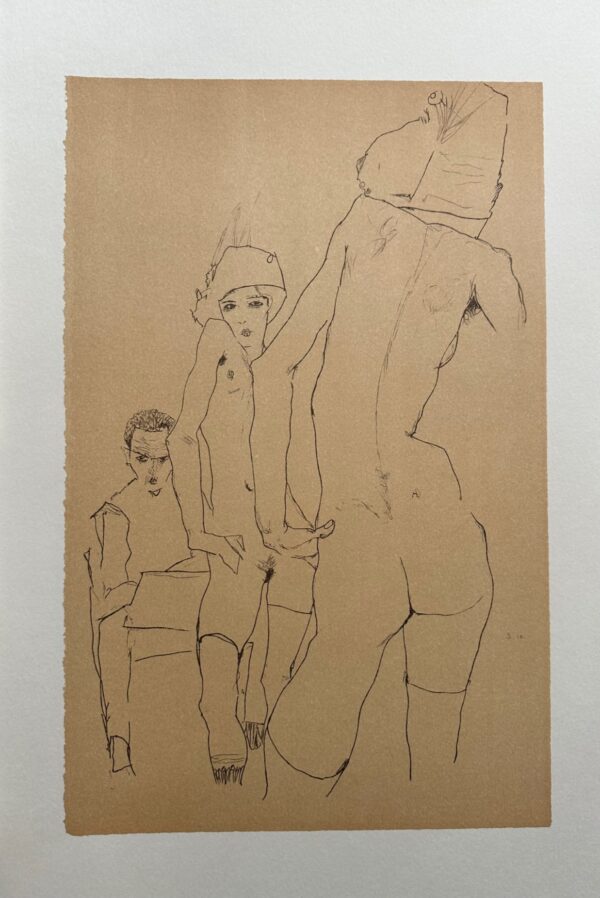 Le Peintre et Son Modele au Miroir - 1910 - Egon Schiele