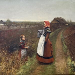 Femme Marchant dans les Champs - Xxe Ecole Moderne