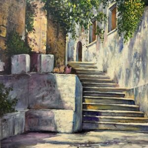 Escalier de Jardin Ombragé - Claude Xx Ème Siècle Kramer