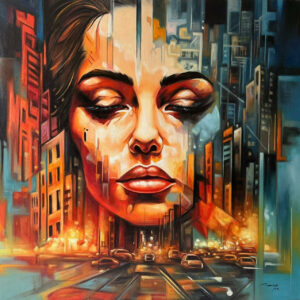 Visage Urbain en Fusion - Eva Sauvage