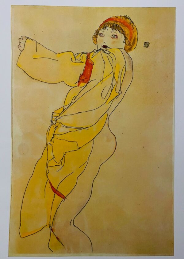 Femme au Chapeau Allongee - Egon Schiele