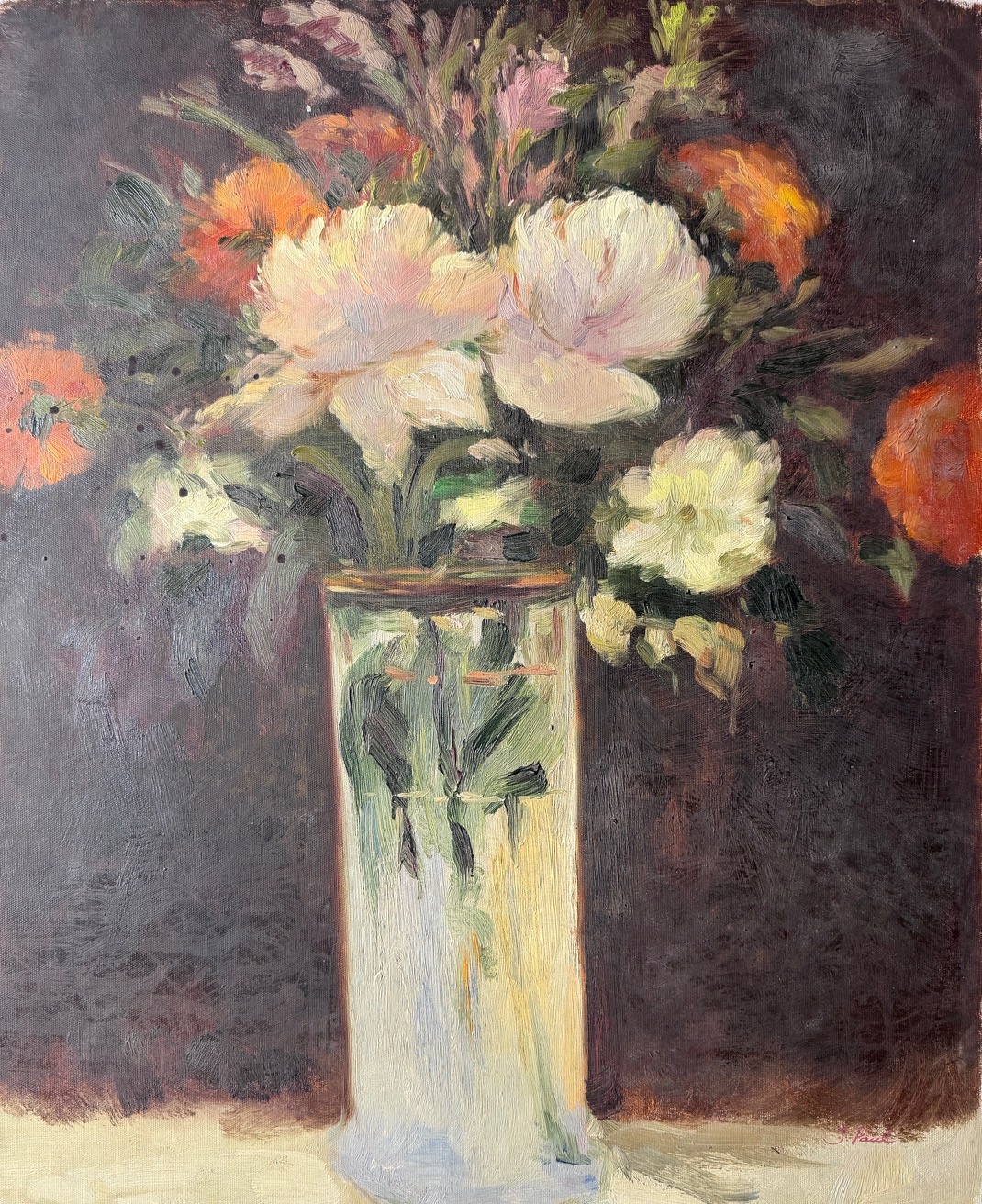 Vase de Fleurs - Xxe Ecole Moderne – Image 1