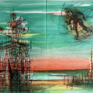 Homme Volant et Fusee - Jean Carzou