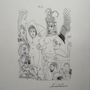 Homme Barbu Songeant À une Scène des Mille et une Nuits, avec Derrière Lui des Ancêtres Réprobateurs - Picasso Pablo