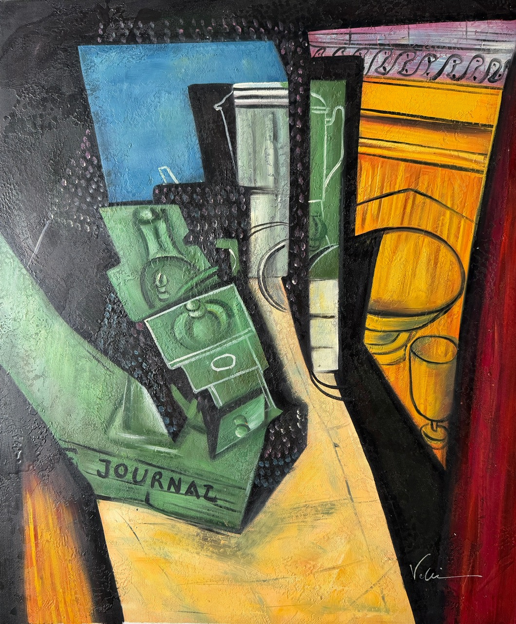 Composition Cubiste - Xxe Ecole Moderne – Image 1