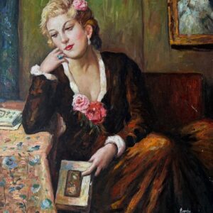 Jeune Femme À la Lecture - Xxe Ecole Moderne