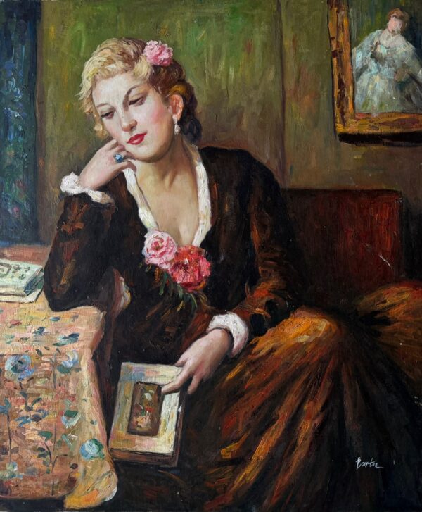 Jeune Femme À la Lecture - Xxe Ecole Moderne