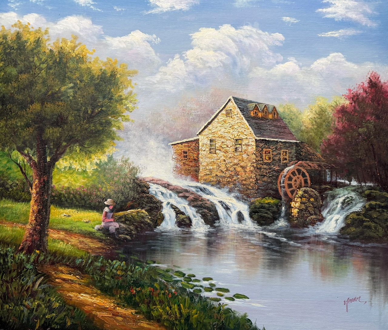 Moulin au Bord de L’eau - Xxe Ecole Moderne – Image 1