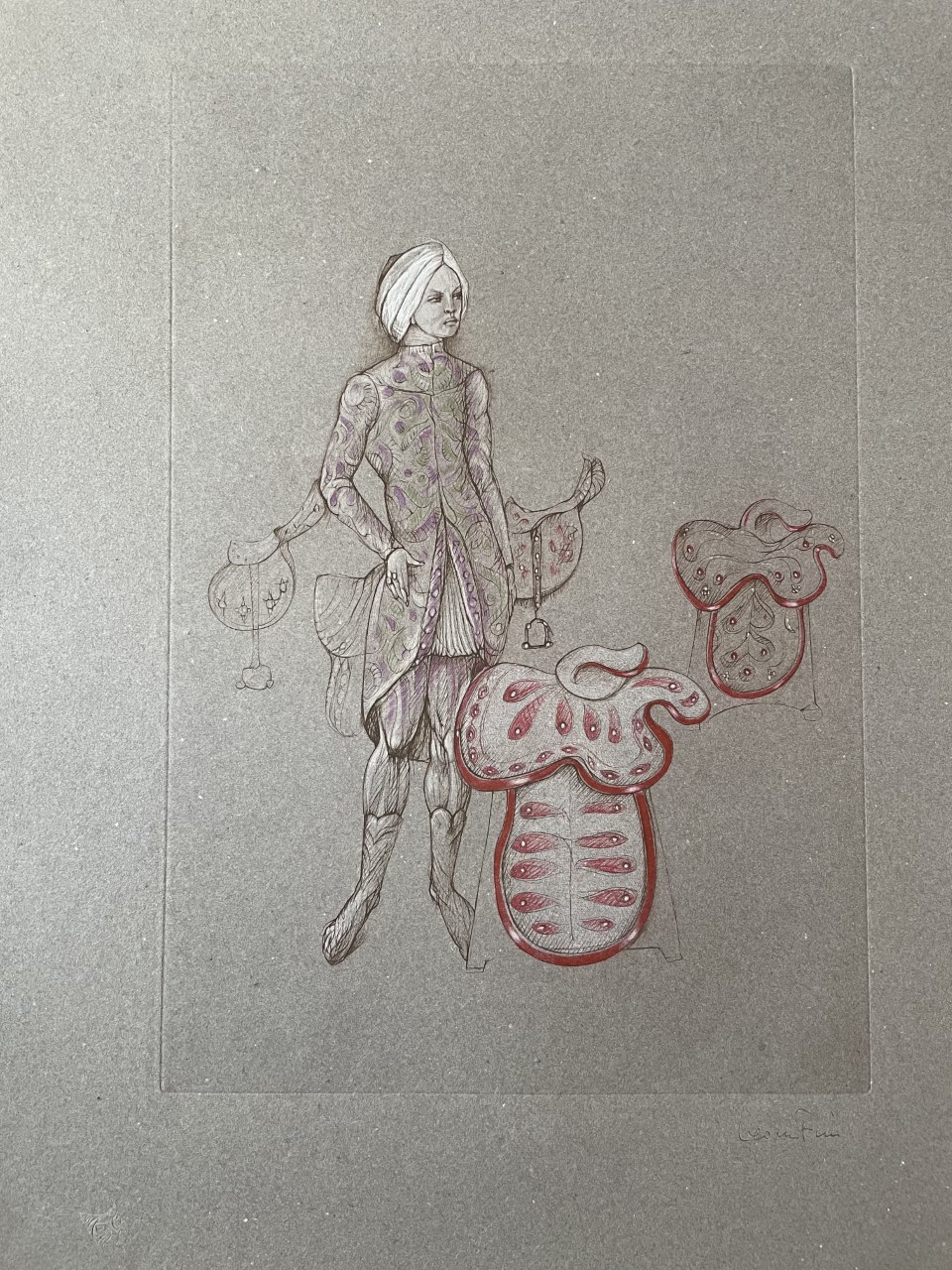 Femme et Fraises Surrealiste - Léonor Fini – Image 1