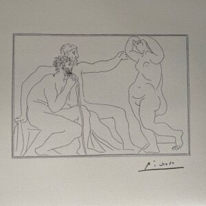 Deux Sculpteurs Devant une Statue – Suite Vollard - Pablo Picasso