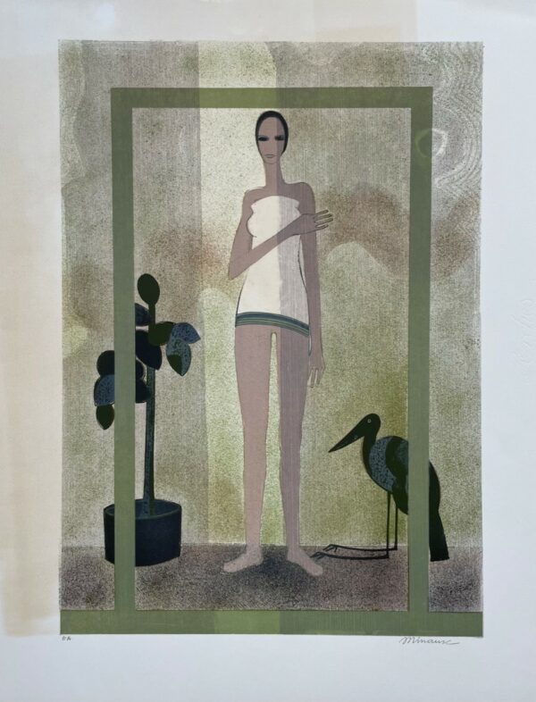 Femme au Heron - Minaux Andre