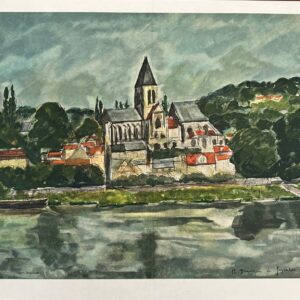 L'eglise de Triel Vue de la Rive Gauche de la Seine - André Dunoyer De Segonzac