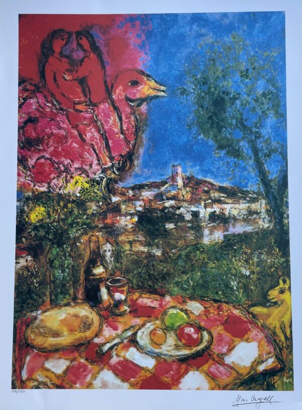 Les Amoureux A la Colombe Rouge - Chagall Marc