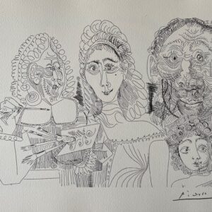 Peintre avec Couple  et Enfant 1968 - Pablo Picasso