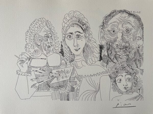 Peintre avec Couple  et Enfant 1968 - Pablo Picasso