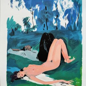Couple Allonge sur L'herbe - Jean-Gabriel Domergue