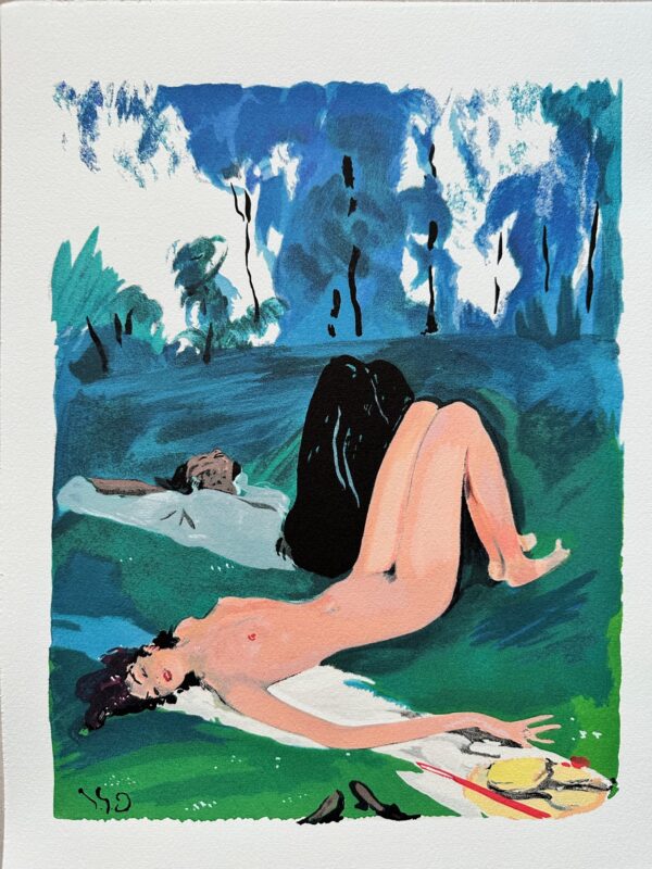 Couple Allonge sur L'herbe - Jean-Gabriel Domergue