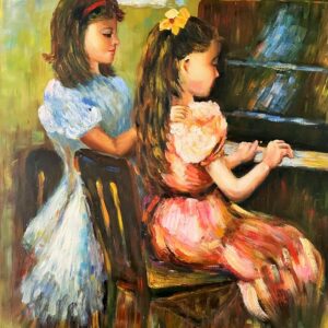 Fillettes Jouant au Piano - 20E Eeuw W.james