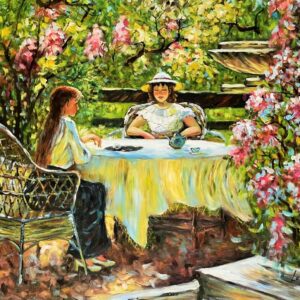 Une Tasse de The dans le Jardin Ensoleille - 20E Eeuw Lorenzo