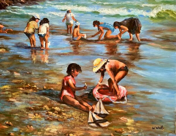 Scene de Plage - William West 20E Eeuw