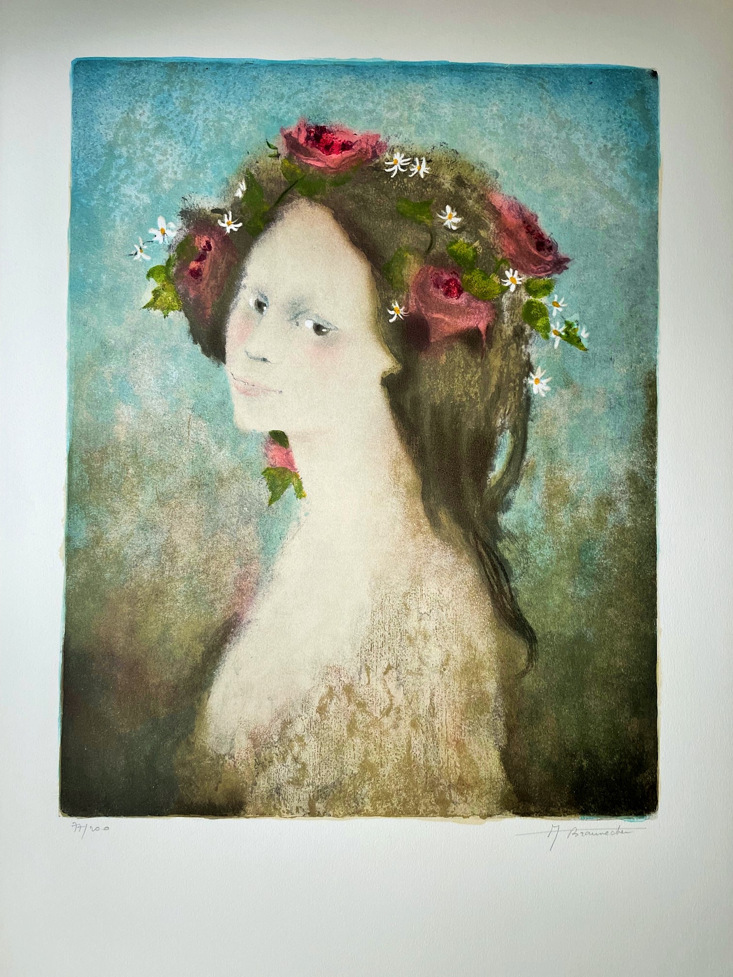 Jeune Fille À la Couronne Fleurie - André Braunecker – Image 1