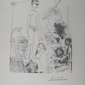 Autoportrait Transpose et Dedouble Revant au Cirque, avec Jacqueline en Acrobate A la Boule , 1968 - Pablo Picasso