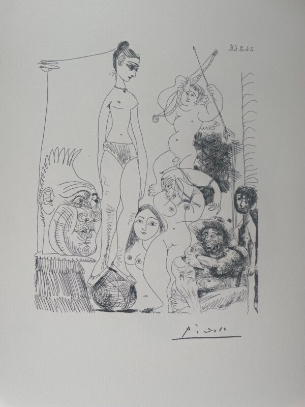 Autoportrait Transpose et Dedouble Revant au Cirque, avec Jacqueline en Acrobate A la Boule , 1968 - Pablo Picasso