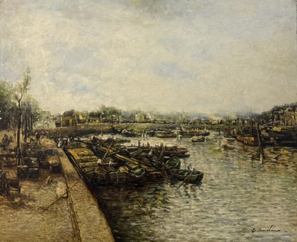 Chemin de Campagne Sous Ciel Nuageux - Edouard Guilleux Xx