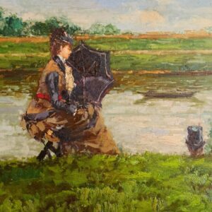 Jeune Fille au Bord de L’eau - 20E Eeuw Ecole Moderne