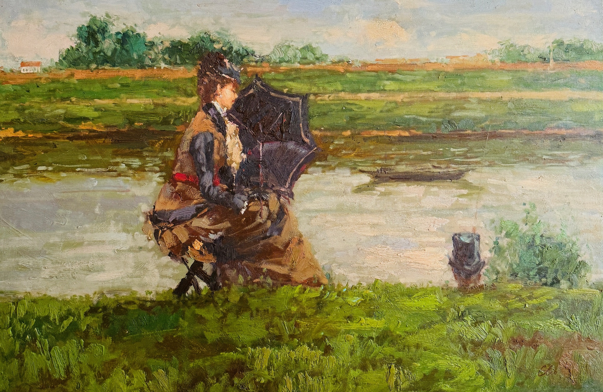 Jeune Fille au Bord de L’eau - 20E Eeuw Ecole Moderne – Image 1