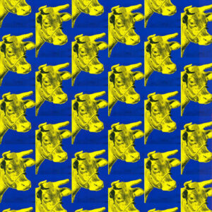 Vache sur Fond Bleu - Andy Warhol