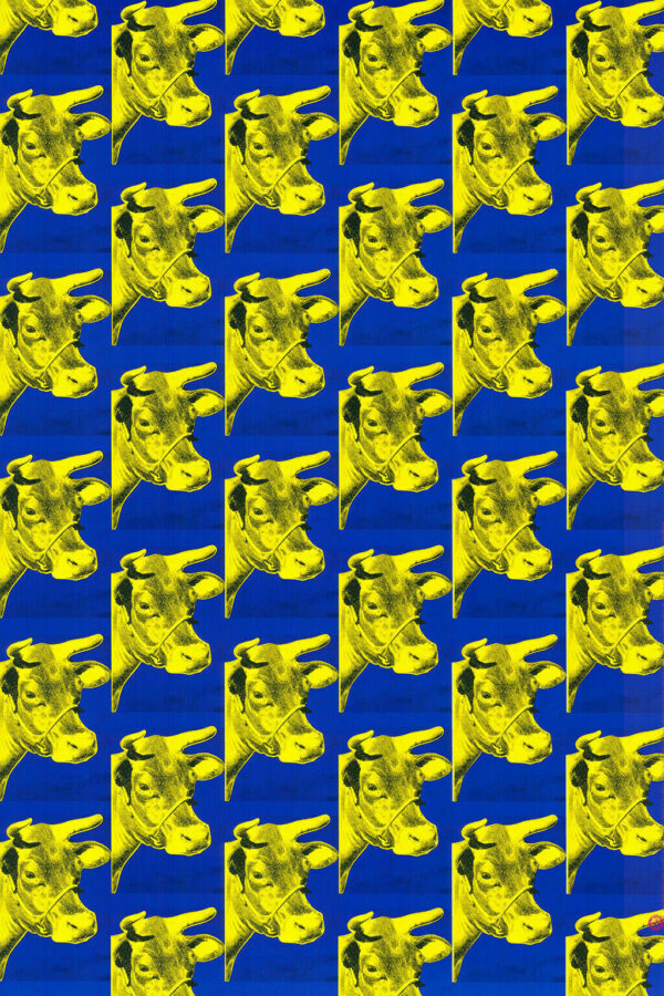 Vache sur Fond Bleu - Andy Warhol