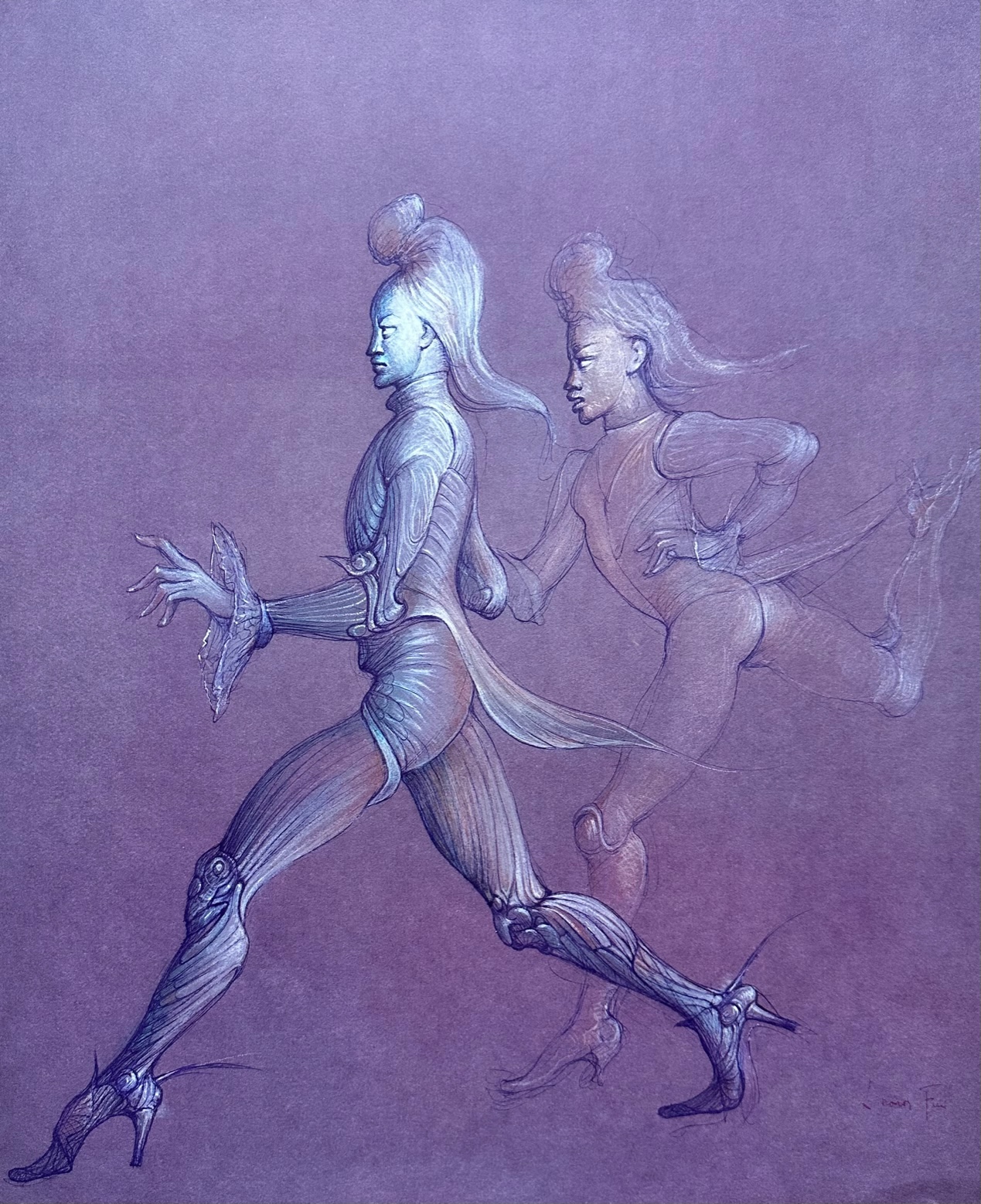 Femmes Pressees ( la Course), 1980 - Léonor Fini – Image 1