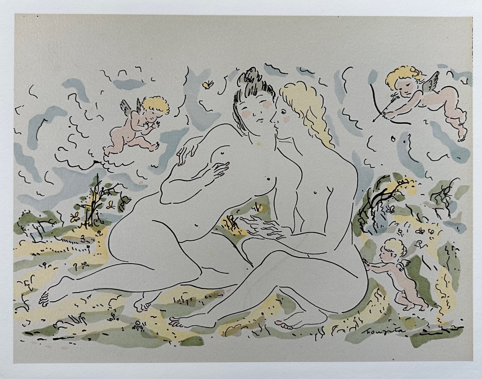 Les Amoureux - Foujita Tsuguharu Léonard – Image 1