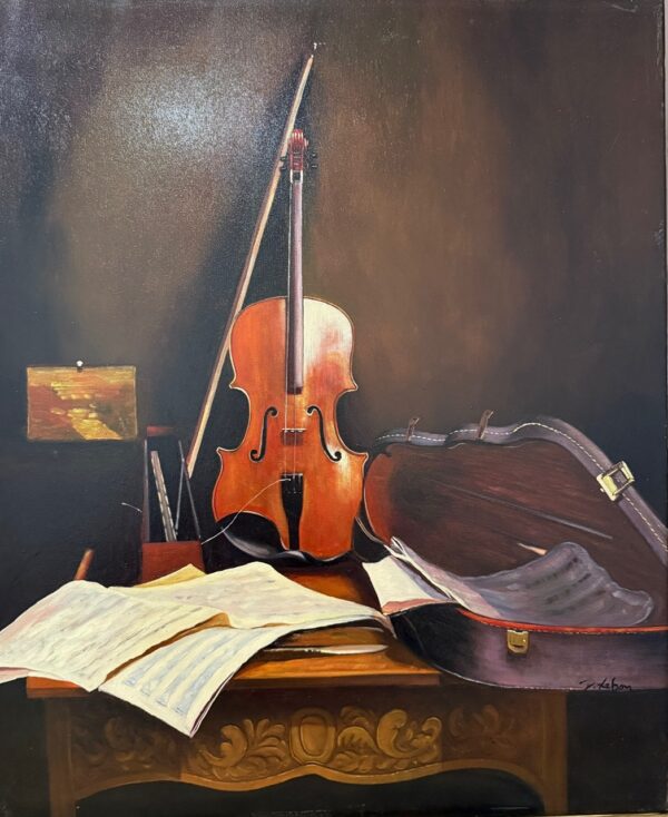 Violon et Partition de Musique - Ecole Française Xxe