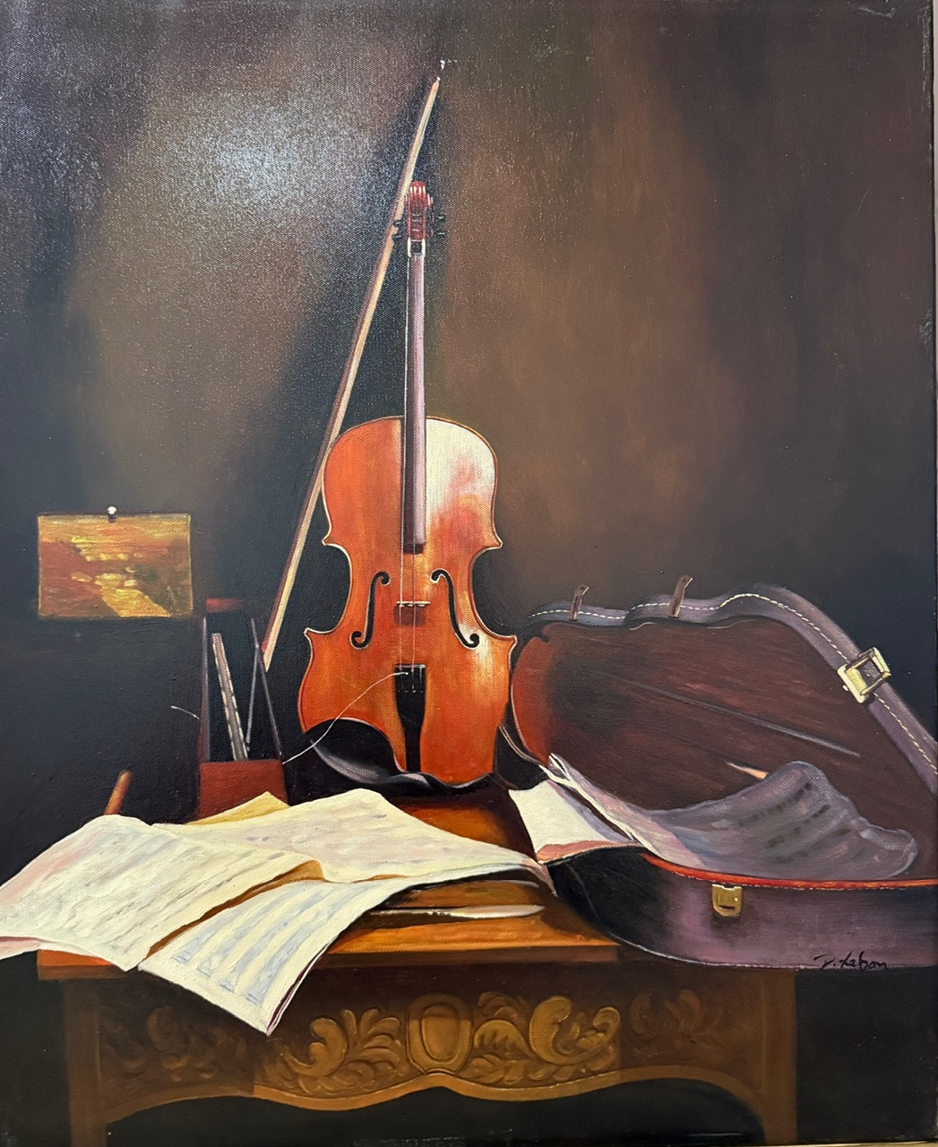 Violon et Partition de Musique - Ecole Française Xxe – Image 1
