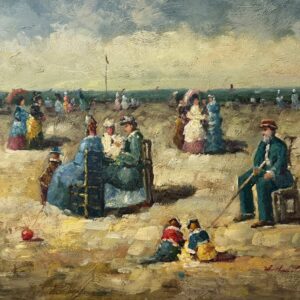 Scène de Plage Animée - Ecole Française Xxe