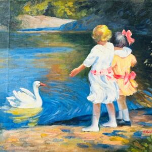 Jeune Filles au Bord du Lac - Henri Hart Xxe Siècle