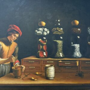 Nature Morte aux Bouteilles et Verres - F Vernos  Xx