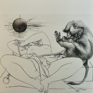 Singe et Jeune Femme Assoupie 1971 - Pierre-Yves Tremois