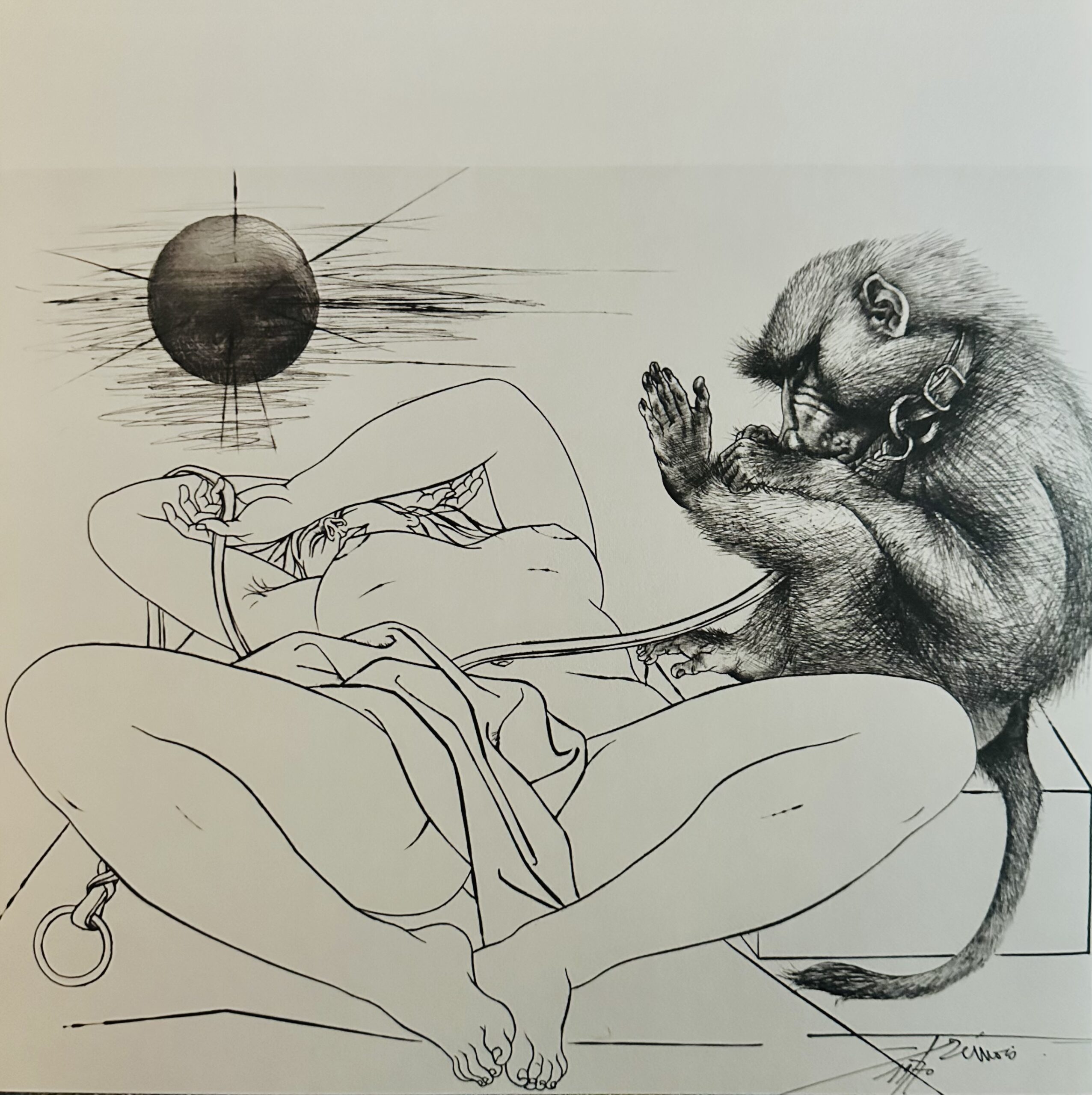 Singe et Jeune Femme Assoupie 1971 - Pierre-Yves Tremois – Image 1