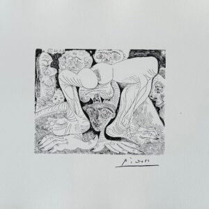Femme Acrobate au Maquillage Paillete et Spectateurs - Picasso Pablo