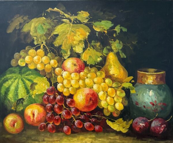 Nature Morte aux Fruits et Feuillages - Ecole Française Xxe