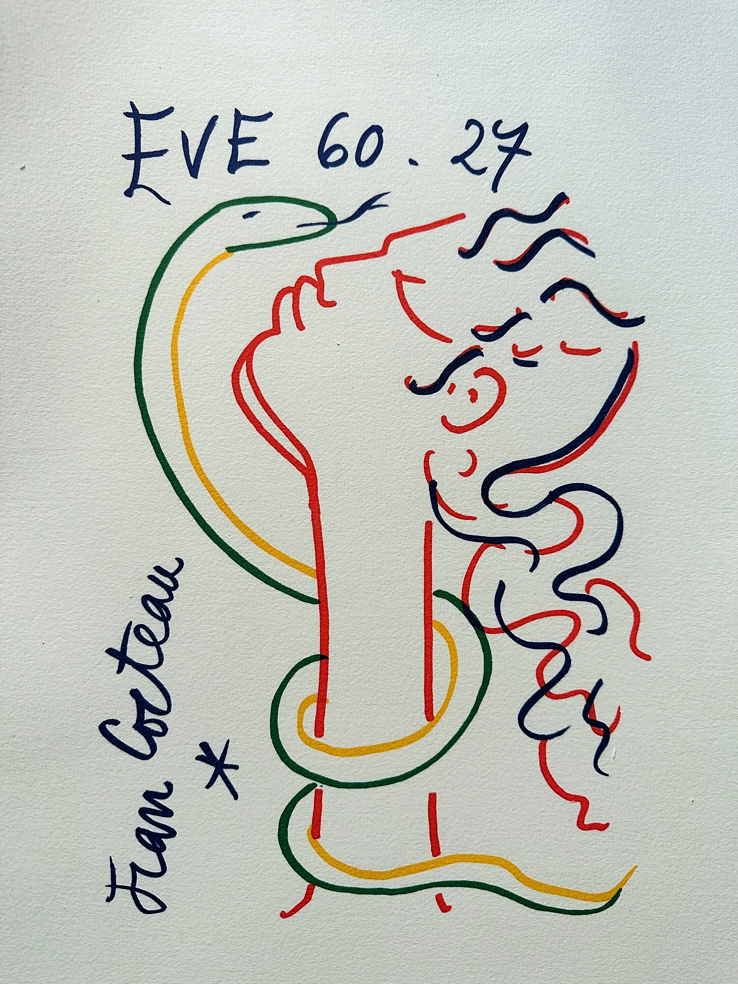 Eve et le Serpent 60. 27 - Jean Cocteau – Image 1