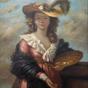 Portrait D’une Jeune Rousse au Chapeau - F Vernos  Xx