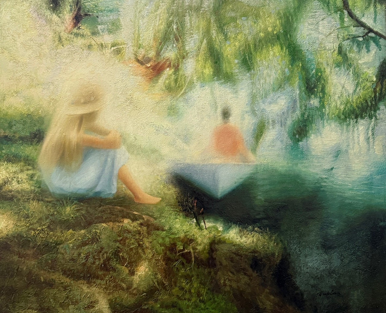 Scène Onirique dans la Nature - Ecole Française Xxe – Image 1