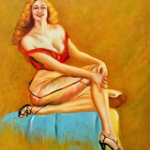 Jeune Rousse Pose sur un Drap Bleu - William Hodgkins
