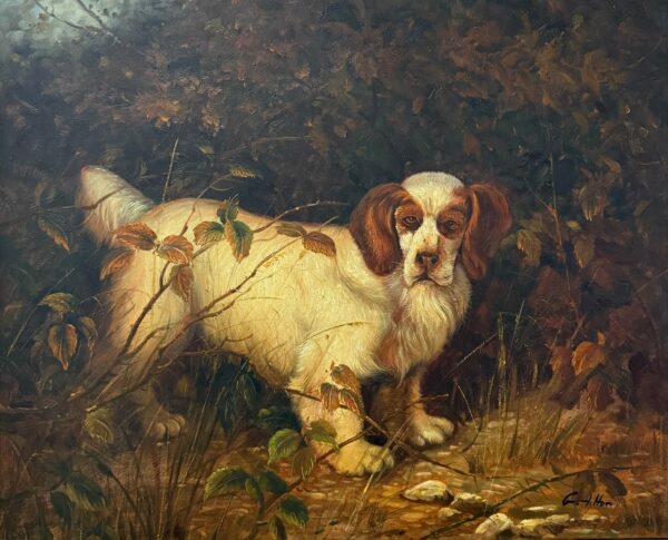 Chien Couché dans la Prairie - Ecole Française Xxe
